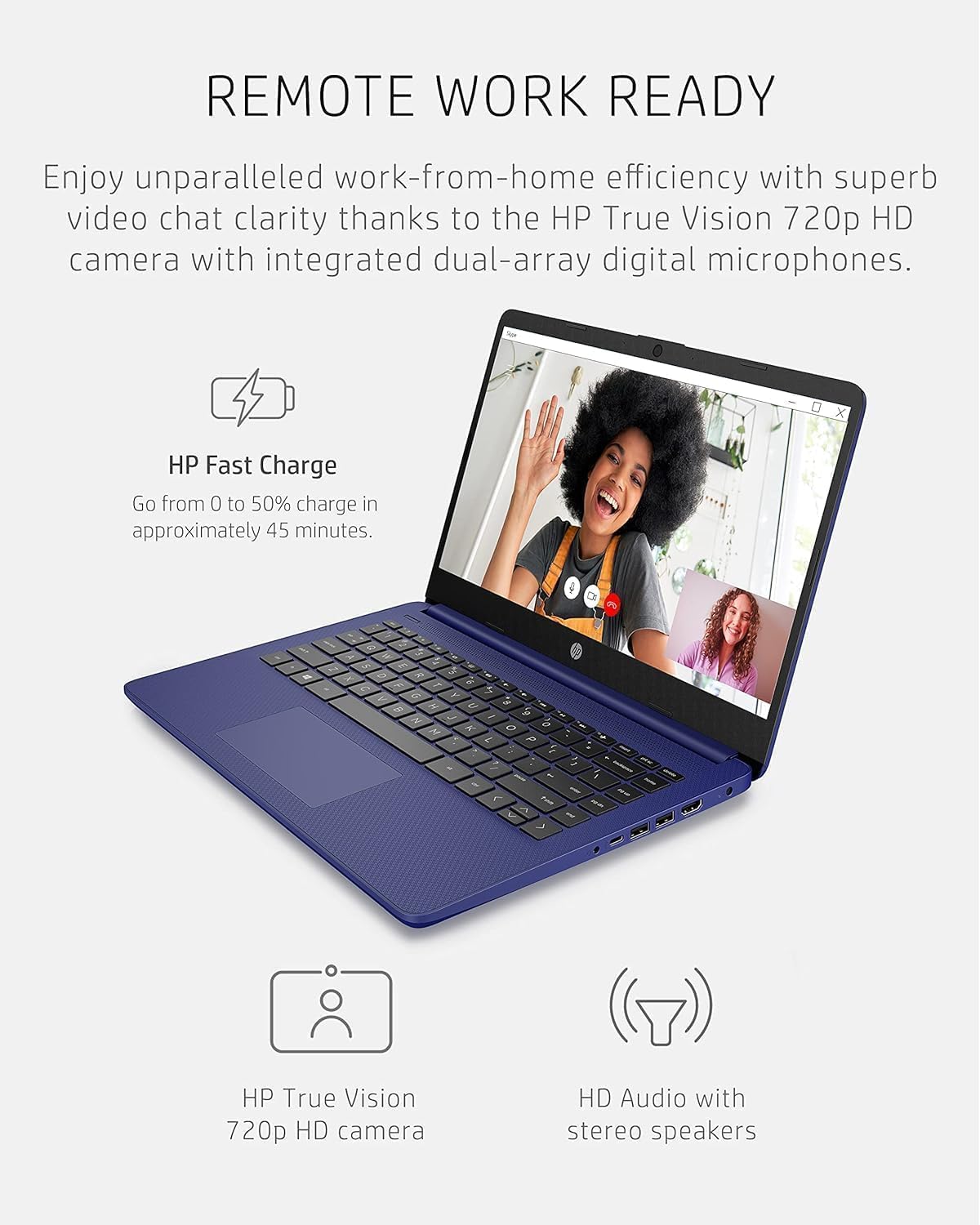 HP 14 Ultrabook • Intel 4-Core CPU • Back to School Limited Edition with Microsoft 365 • 16GB RAM • 1600GB Storage (64GB OnBoard withHP 512GB P500 Portable SSD + 1TB OneDrive) • Win11 Pro • Royal Blue