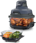 Ninja Crispi 4-in-1 Glass Air Fryer | With Non-Toxic 4QT & 6-Cup Glass Containers & Lids | Microwave, Freezer, Dishwasher Safe | 450°F Max Temp |1500 Watt | Cyberspace | FN101GY