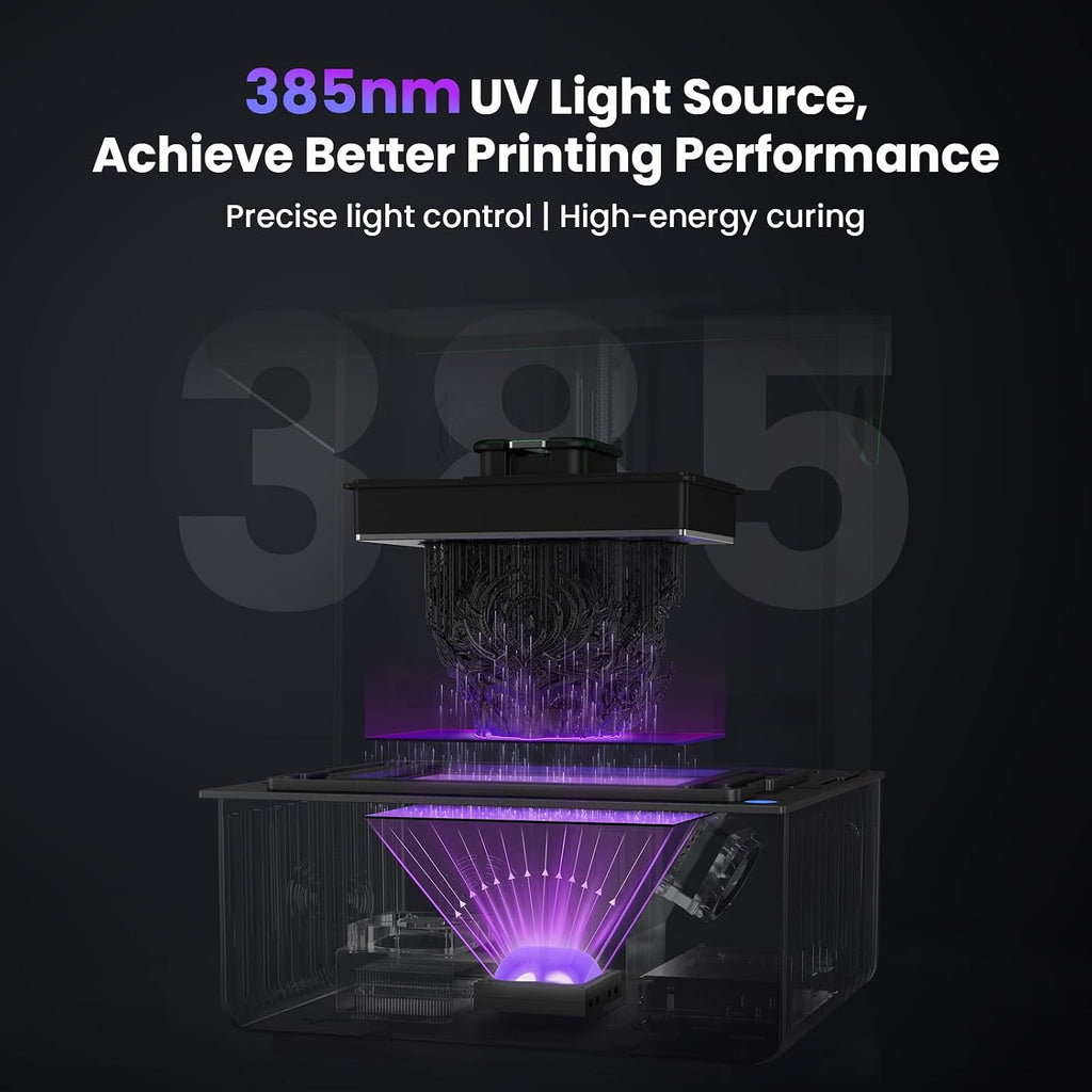 Uniformation GK3 Pro Resin 3D Printer 16K High-Transparency LCD 385nm COB Light Source, High Detail Resin Printer Smart Auto Heating, APP Easy Printing, Auto-Feed, 8.3x4.7x9.5inches Large Build Volume