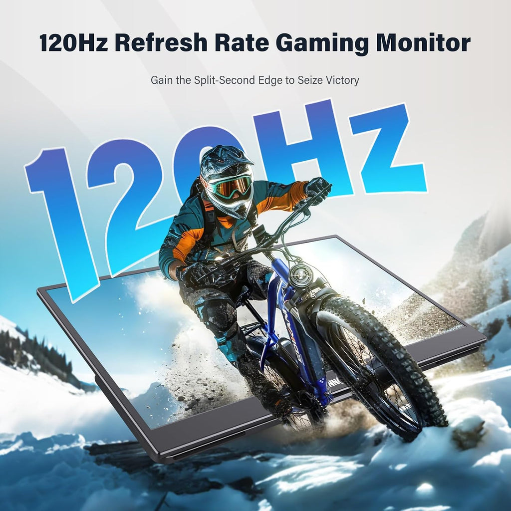 InnoView 15.6' Portable Monitor 120Hz 2K QHD 2160x1440 | 100% sRGB HDR | Second Monitor with 2 USB-C & HDMI Ports |Travel Monitor for Laptop MacBook/Switch/PS5/Xbox(Adapter Not Included)