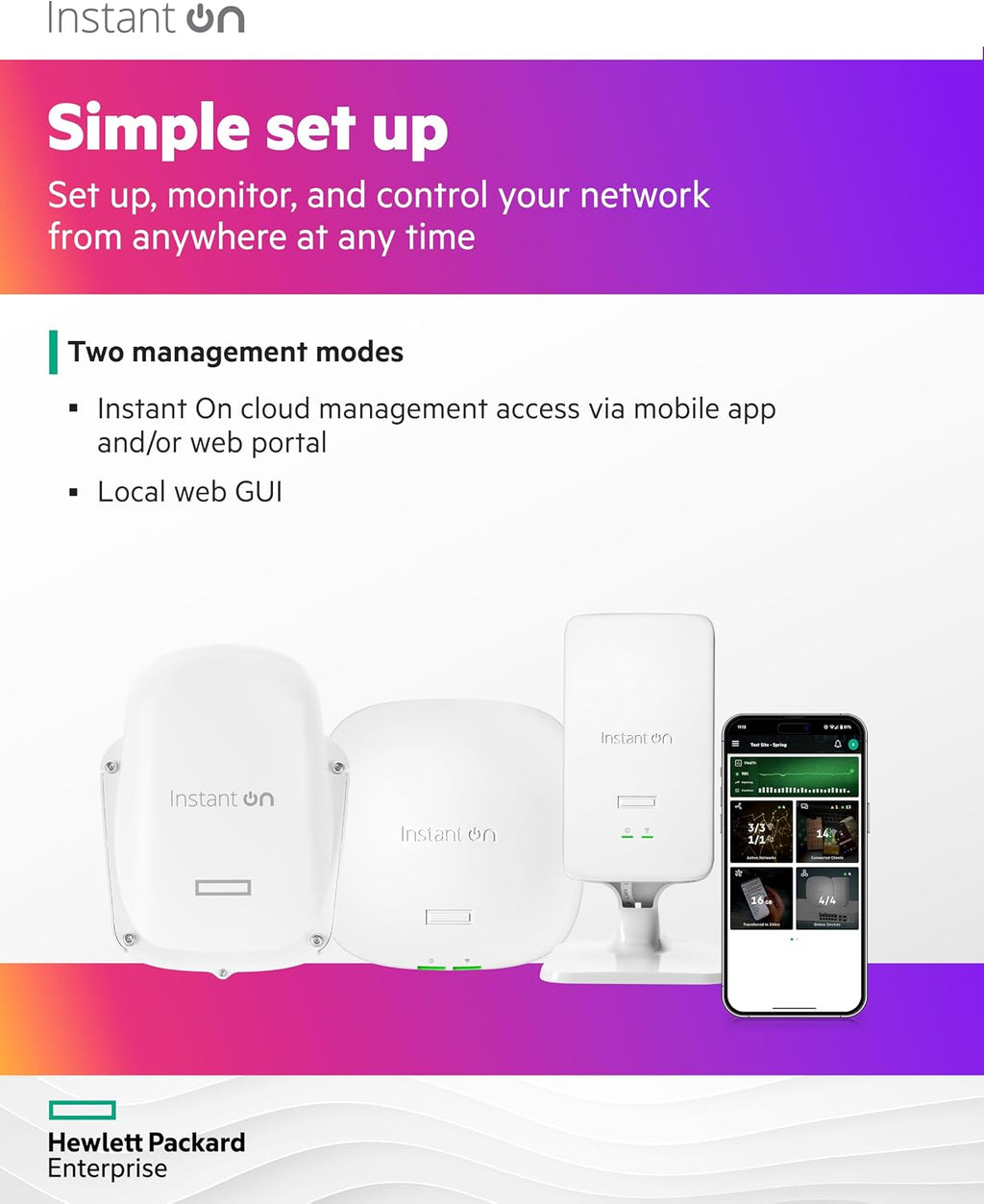 HPE Networking Instant On Access Point AP12 3x3 WiFi 5 Indoor Wireless Access Point | Power Source Not Included | US Model (R2X00A)