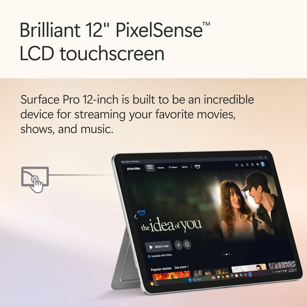 Microsoft Surface Pro 2-in-1 Laptop/Tablet (2025), Windows 11 Copilot+ PC, 12' Touchscreen Display, Snapdragon X Plus (8 Core), 16GB RAM, 256GB Storage, Platinum