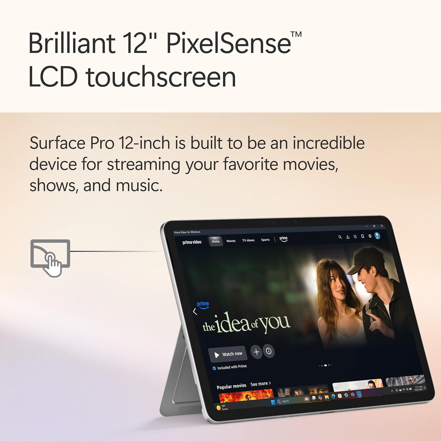 Microsoft Surface Pro 2-in-1 Laptop/Tablet (2025), Windows 11 Copilot+ PC, 12' Touchscreen Display, Snapdragon X Plus (8 Core), 16GB RAM, 256GB Storage, Platinum