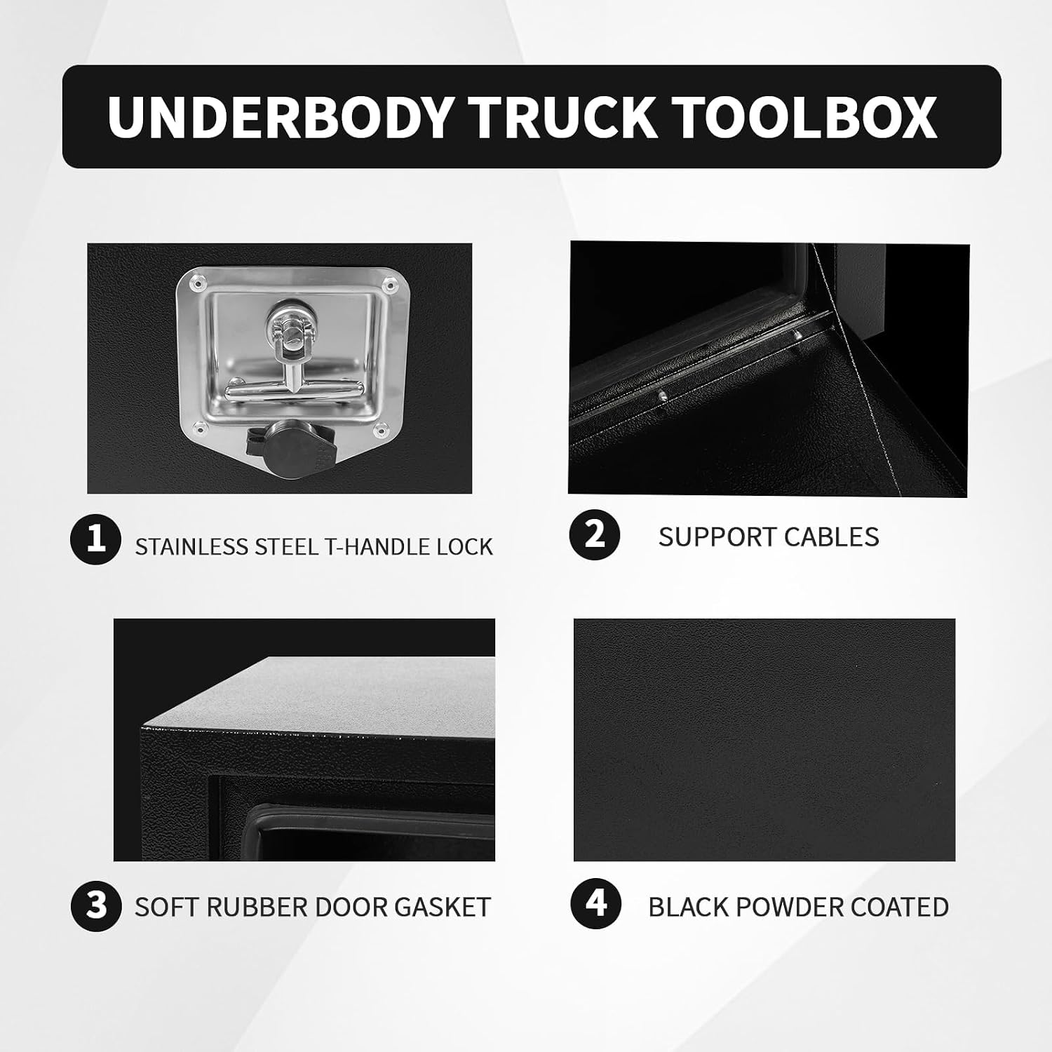 18 Inch Underbody Tool Boxes Set of 2,Underbody Truck Box w/T-Handle Latch and keys for Pickup Truck,Utility Tractor,RV,Waterproof Tool Chest For Storage & Organization-18 × 12 × 14 inch