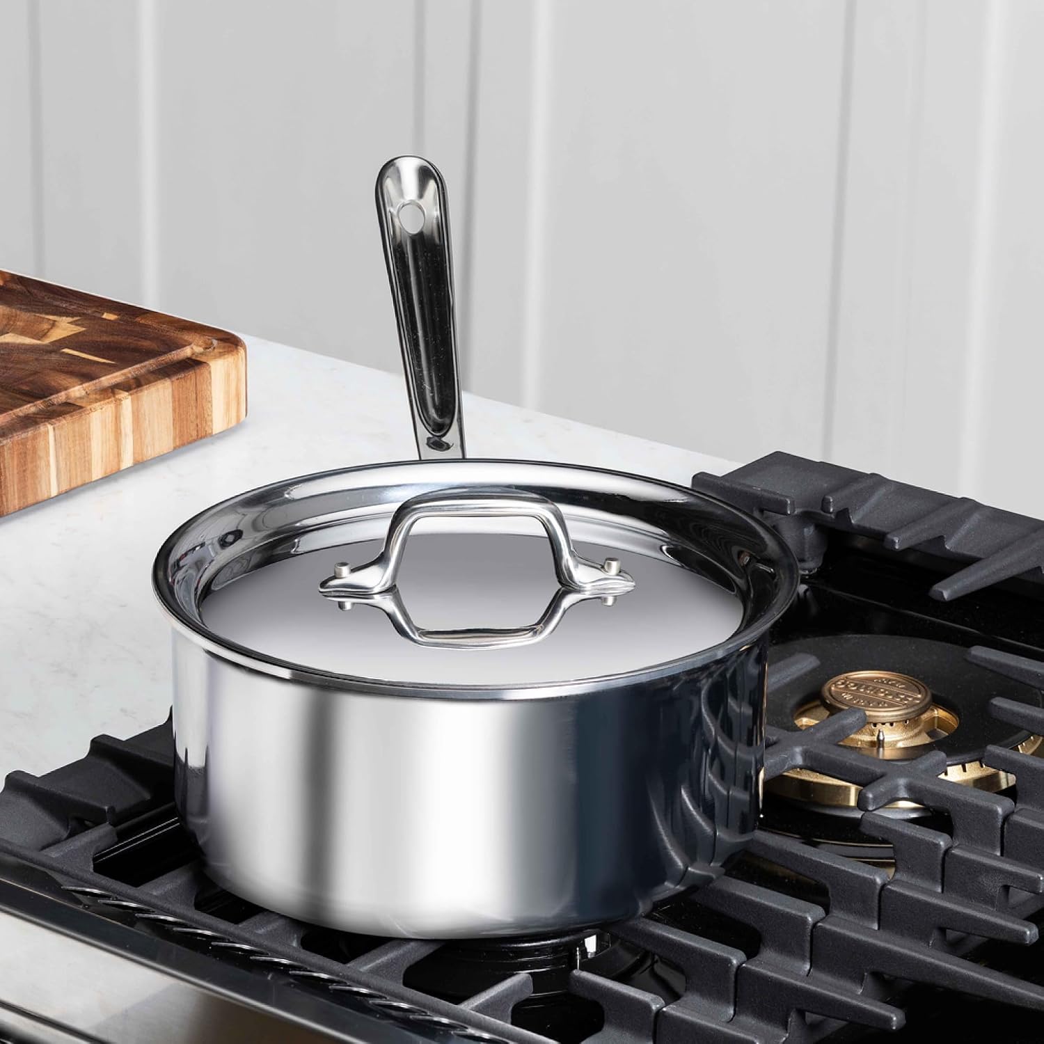All-Clad D3® Stainless Steel 2 Quart Sauce Pan With Lid- Made in the USA- The Original Bonded Professional Cookware- Oven Safe & Induction Compatible