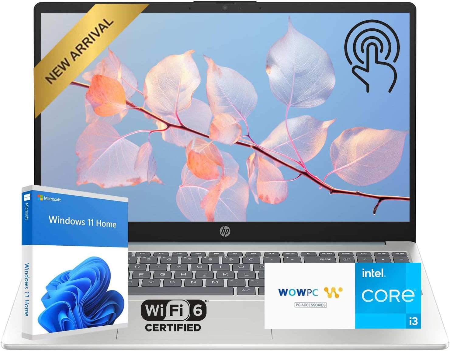 HP Pavilion 2025 Touchscreen Laptop Computer | Intel i3 High-Performance CPU | Thin & Portable | Up to 10H Long Battery Life | 16GB RAM | 2TB PCIe SSD | WOWPC USB | School, Business & Productivity