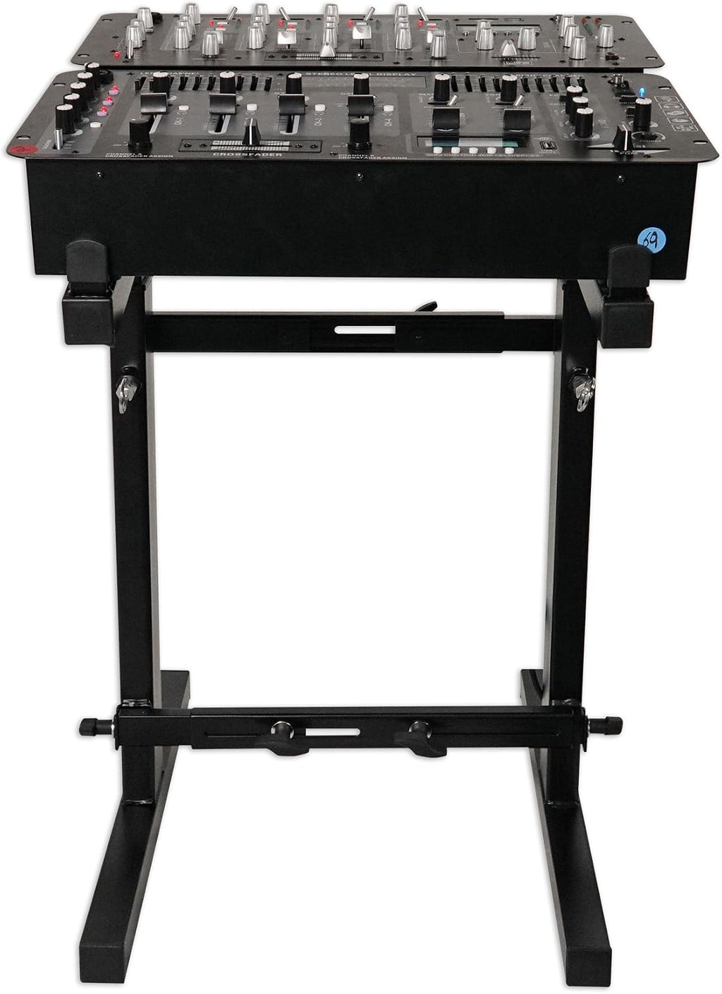 Gemini CDX-2250i Pro DJ Dual Two Deck Rack Mount CD/MP3 Media Player w/USB Bundle with Rockville RXS20 Portable Mixer Stand - Adjustable Height and Width!
