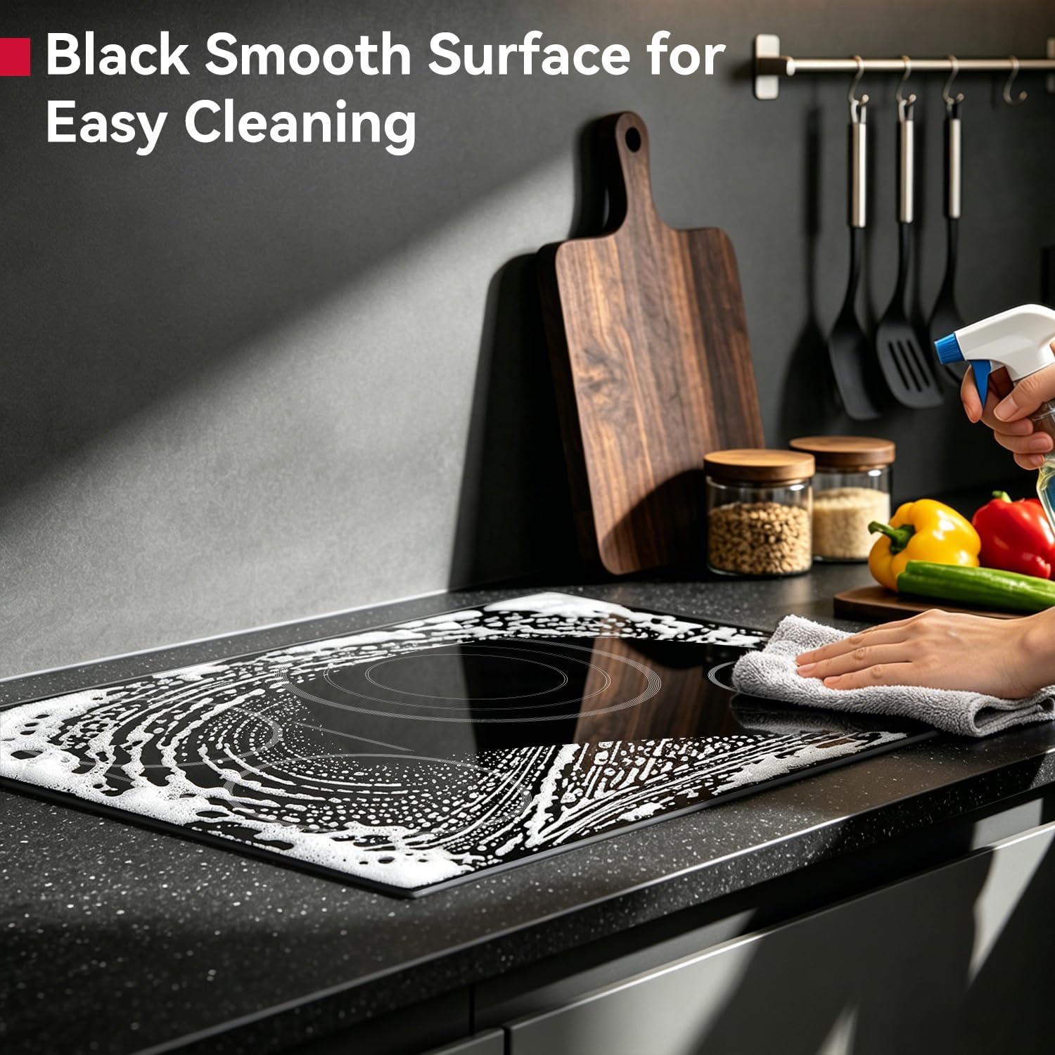 GASLAND 30 Inch Electric Cooktop, 4 Burners Radiant Glass Stove Top, ETL & FCC Certificated, Drop-in Ceramic Cooktop, Slide Touch Control, Child Safety Lock, Hot Surface Indicator, 220V, CH774BF34A