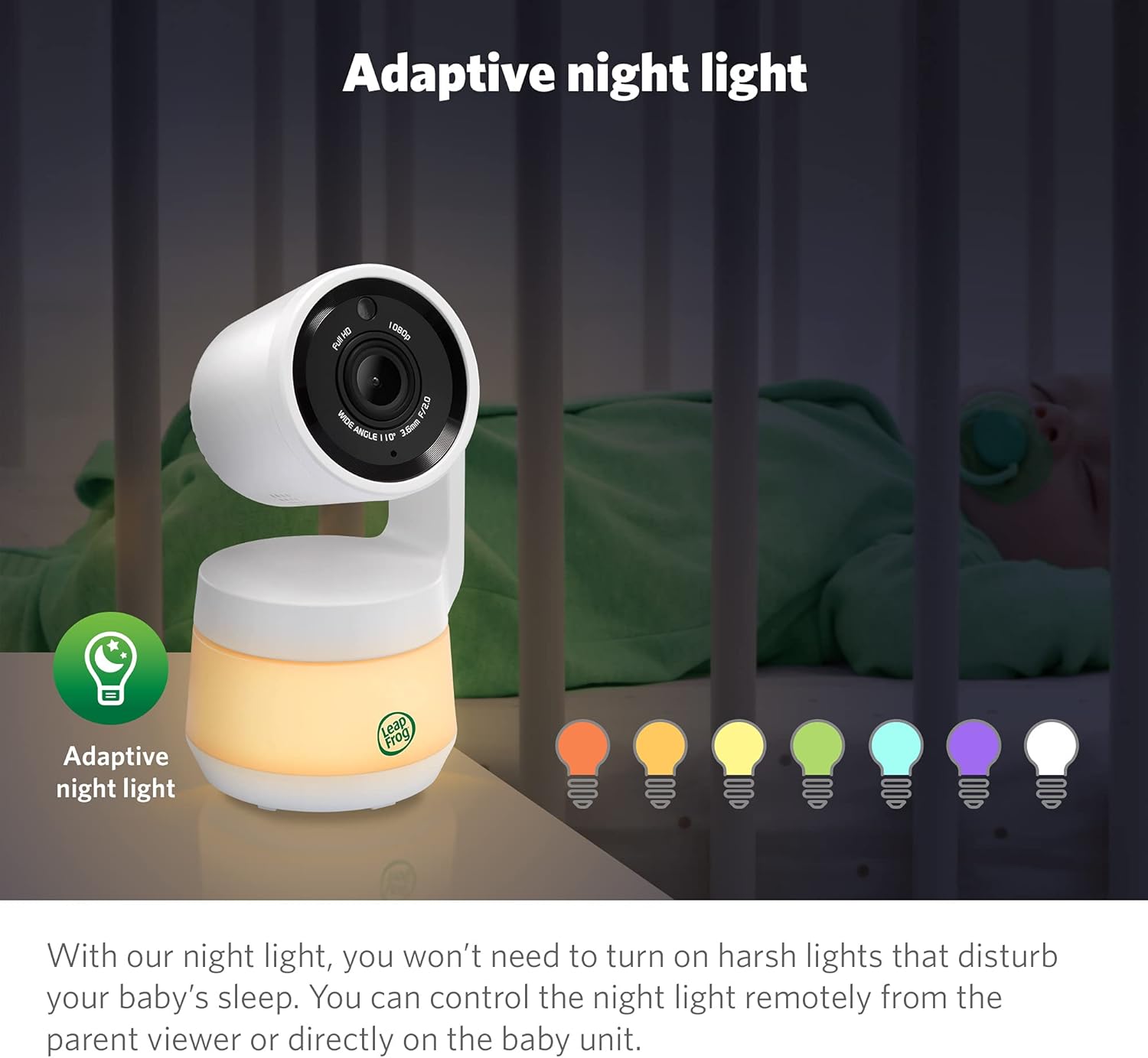 LeapFrog LF930HD Baby Monitor, 7' 720p HD Display,Video Baby Monitor with Camera and Audio, 1080p Smart Remote Access,360° Pan & Tilt,Color Night Light &Vision, Two-Way Intercom