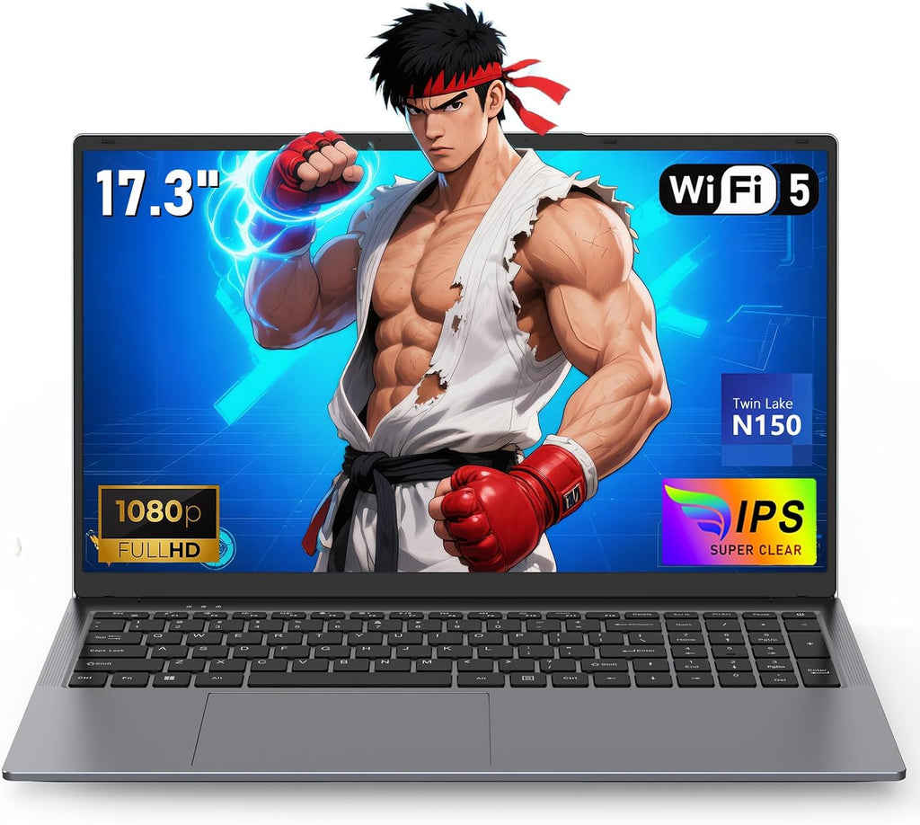 Gaming Laptop Computer, 17.3 Inch Lap Top PC Windows 11 Pro 2026, N150 (Up to 3.6GHz), 16GB RAM 1TB SSD, Integrated Graphics (1GHz), 1920x1080 Display, 46.2Wh, WiFi 5 /BT4.2, Backlit Keyboard