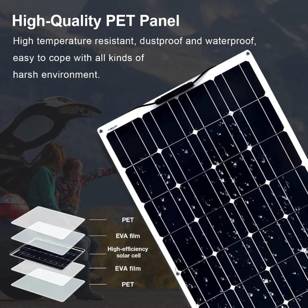 Flexible Solar Panel 1200W / 1800W Solar Systems kit Photovoltaic Module Cell Monocrystalline Bendable 18Volt Solar Battery Charger 40A Controller for Off-Grid Home RV Caravan Boat,4x300W