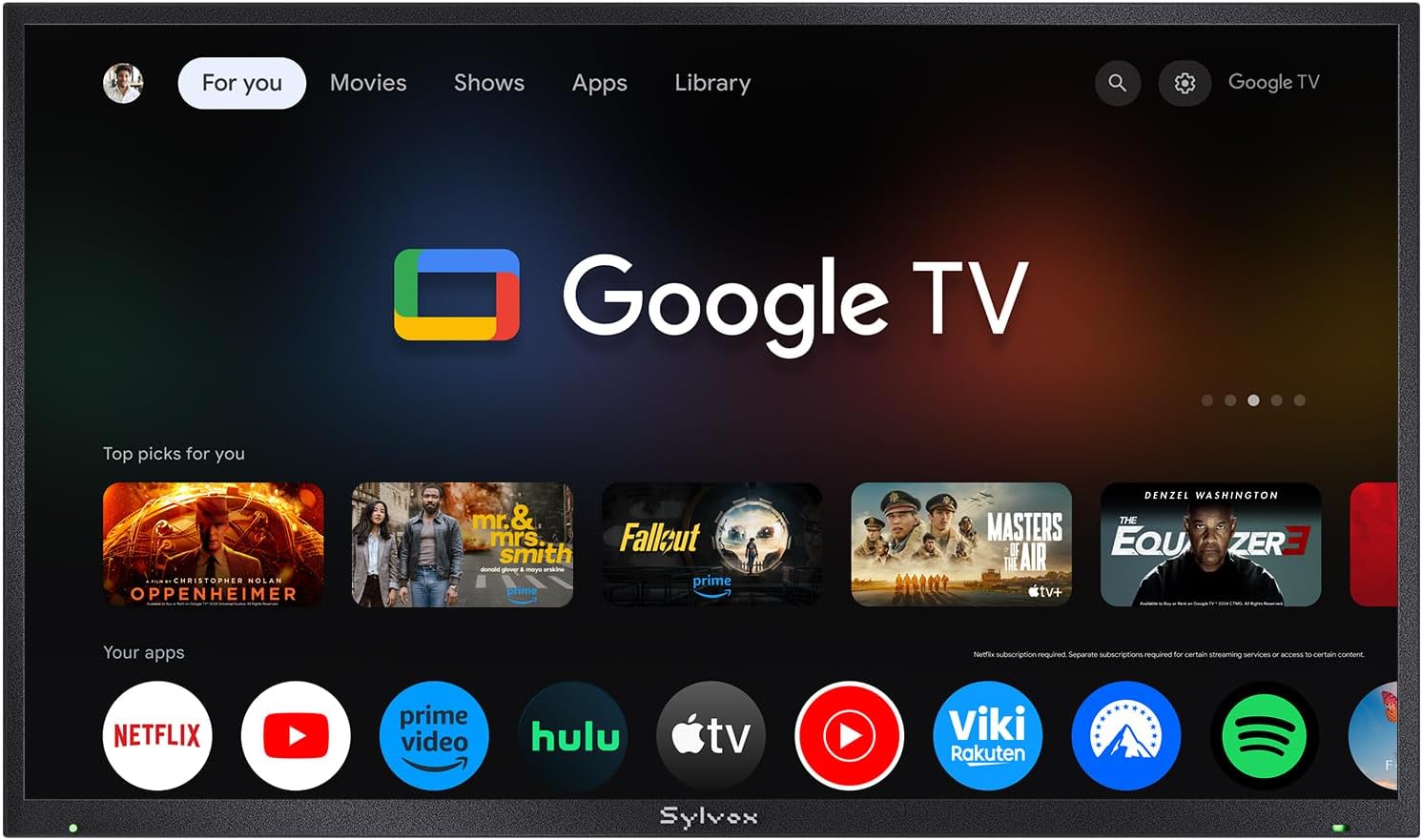 SYLVOX Outdoor TV with Rolling Stand & Soundbar, 75 inch 4K Smart TVs, Weatherproof & IP56 Waterproof, Support Google Assistant, 1000 nit Brightness Partial Sun (Deck Pro 3.0/2026)