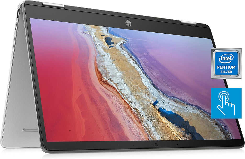 HP Chromebook x360 14a 2-in-1 Laptop, Intel Pentium Silver N5030, 4 GB RAM, 64 GB eMMC, 14' HD Micro-Edge Touchscreen, Chrome OS, 720p Webcam, Dual Speakers, Long Battery Life (14a-ca0023nr, 2021)