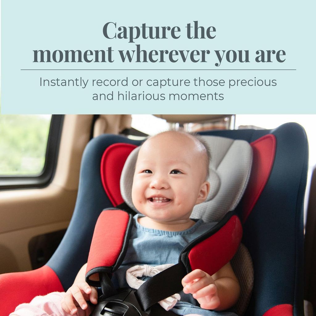 Tiny Traveler Baby Monitor - Tiny Wireless Basic Kit (TT002PBB) with Power Bank - Wireless Baby Car Monitor Camera, 8 Hours Power Bank, Night Vision, Video Record & Share, 5' Touchscreen LCD - Black