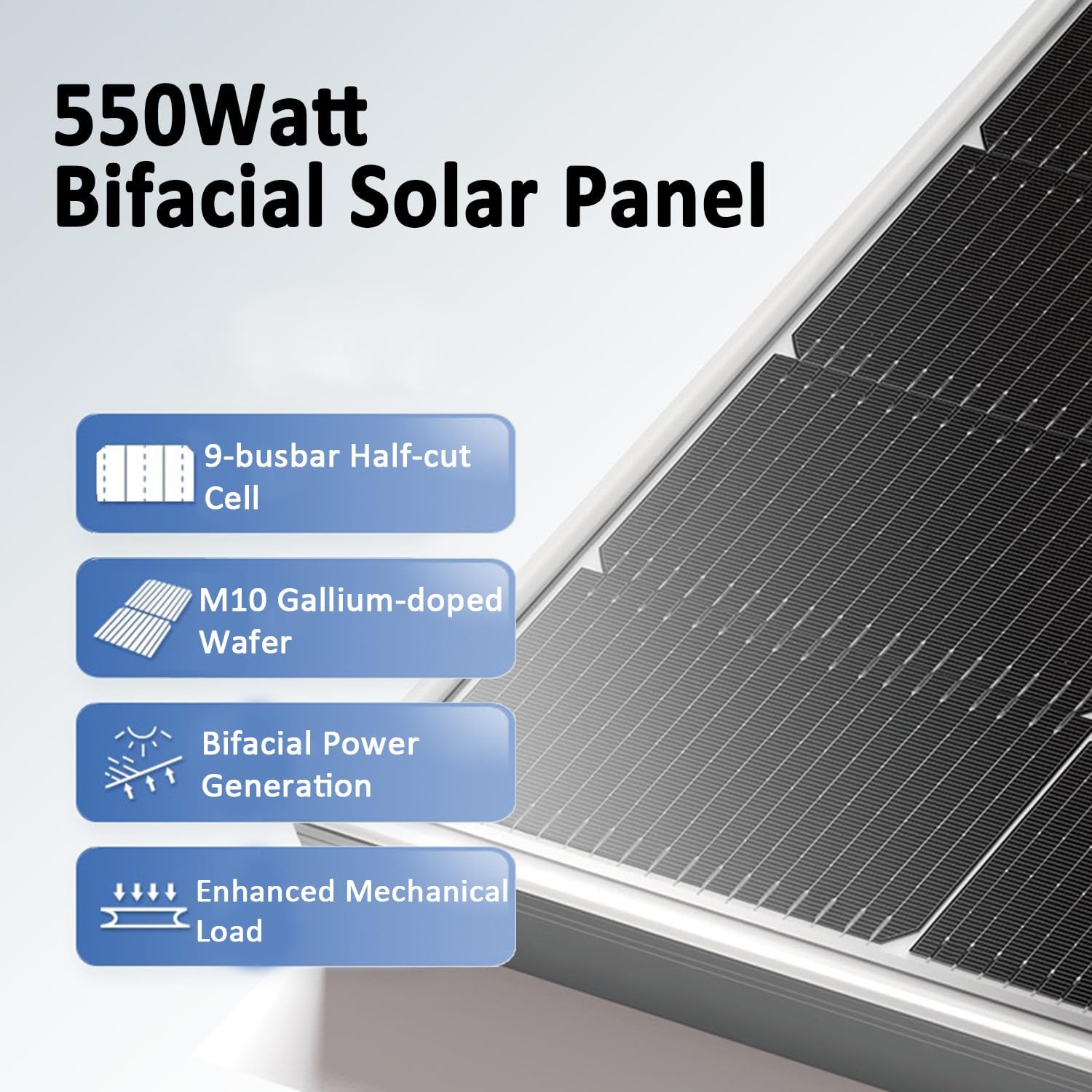 6KW Hybrid Solar System Complete Kit Off Grid On Grid, 10pcs 550W Bifacial Solar Panels 5500W, 6000W Hybrid Split Phase Inverter 120V/240V 48V, 51.2V 314Ah Wall Mounted Lithium Battery 16kWh Battery