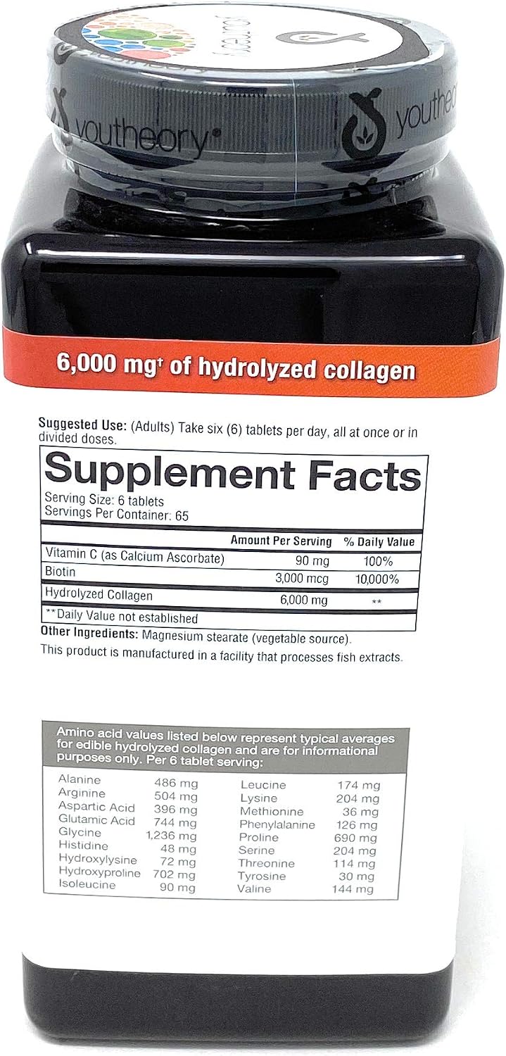 youtheory Collagen Plus Biotin, 390 Tablets (5 Pack)