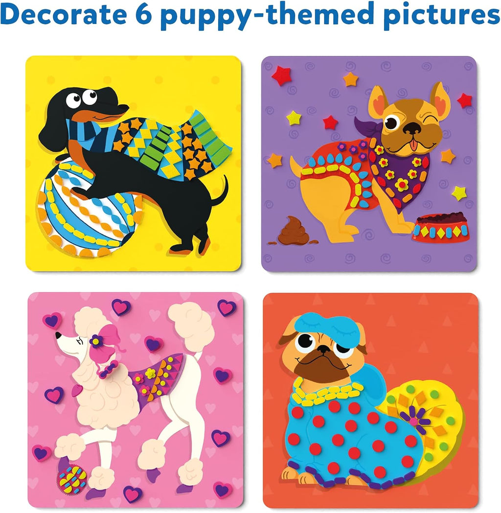 Skillmatics Foam Sticker Art Activity - Puppies, Mess-Free Fun for Kids, 800+ 3D Foam Stickers, DIY Felt Craft Kits, Gifts for Girls & Boys Ages 3, 4, 5, 6, 7