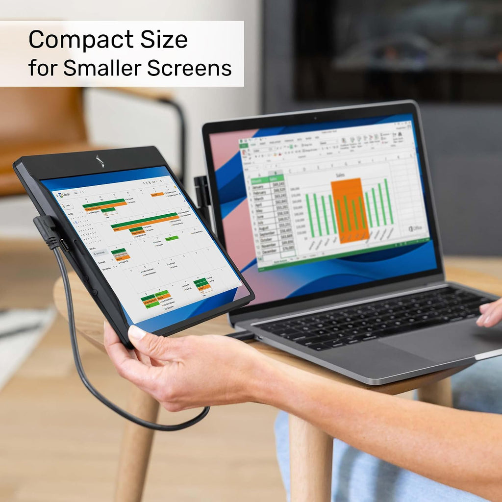 SideTrak Swivel 12.5' Portable Monitor for Laptop, Patented Swivel Hinge, Laptop Screen Extender | FHD Dual Screen w/Kickstand, USB or HDMI, Mac, PC, Chromebook Compatible (Single Monitor)