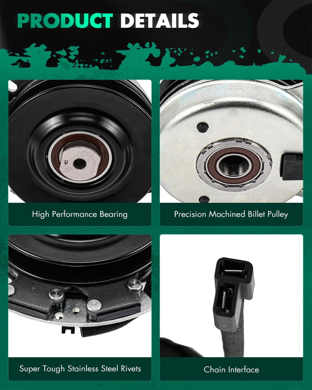 SCITOO 110-6766 Lawnmower Clutch, PTO Clutch Fit for Exmark for Toro: 110-6766; for Warner: 5219-63, 5219-81; for Stens: 255-823; for Bolens for Cub Cadet for Huskee: 717-04214, 917-04214