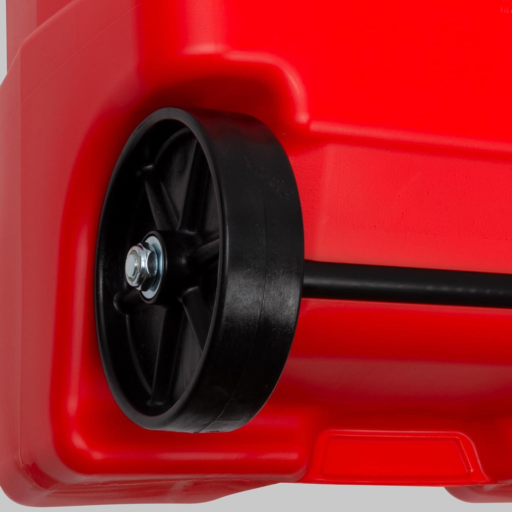 Scepter Duramax Flo 'N Go 14 Gallon Gas Caddy, 53 Liter Portable Fuel Tank and Fuel Transfer Pump with 10-Foot Hose for Lawn Mower, Farm, Marine, Commercial, and Home Use, Red