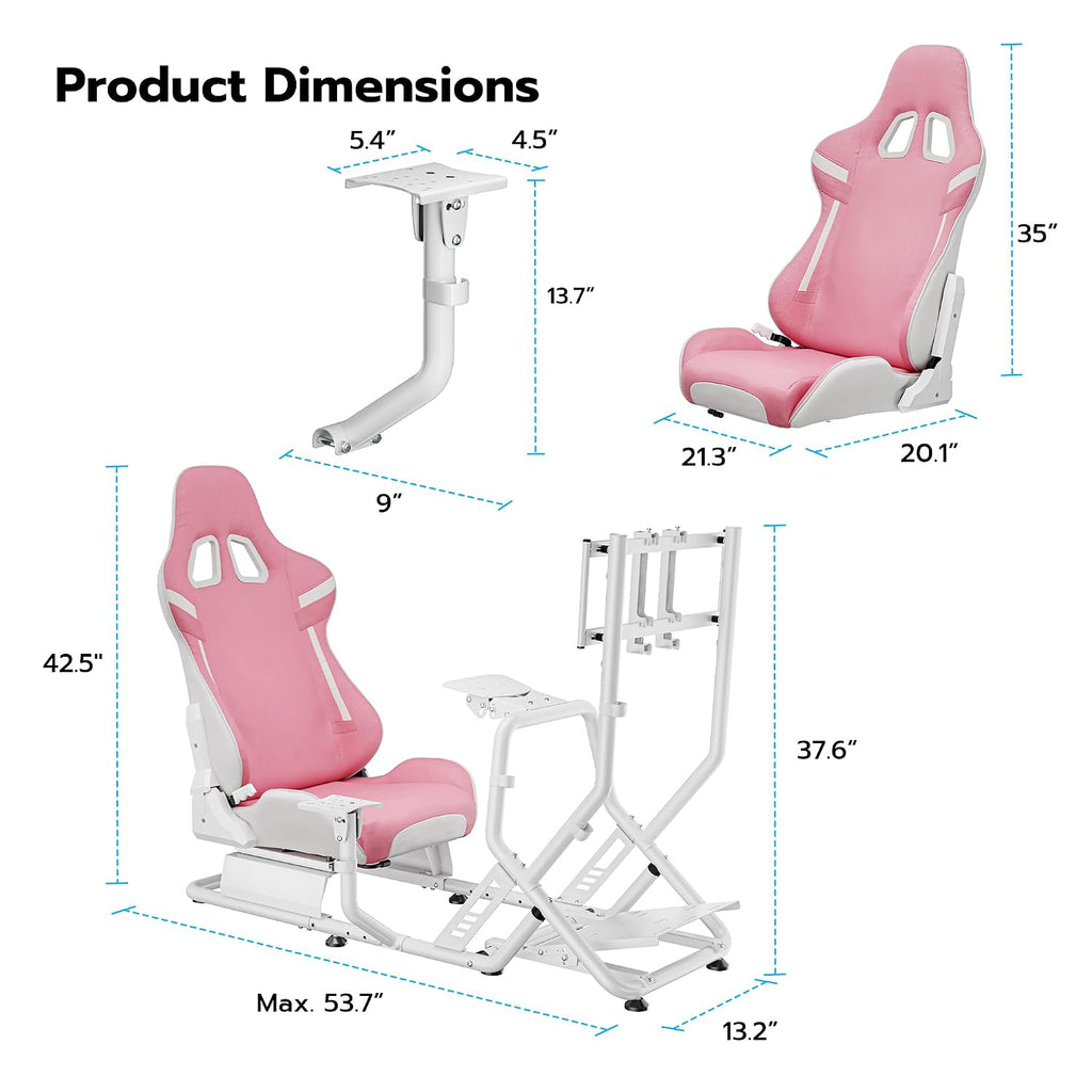ARES WING Sim Racing Cockpit with Monitor Mount, Steering Wheel Stand with Seat, Racing Simulator Cockpit Compatible with Fanatec, Thrustmaster, Logitech, Moza Racing Games on PS5, PS4, Xbox and PC