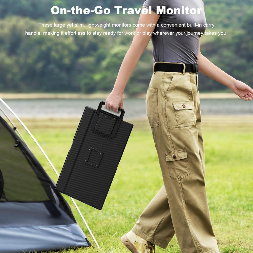 24' Large Portable Monitor, 1080P FHD 100Hz Laptop Screen Extender, 125% sRGB IPS Monitor Extender, USB C HDMI Office Gaming with Detachable Stand, Travel monitor for Window MAC Phone Xbox Switch