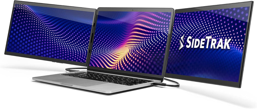 SideTrak Swivel Pro Triple 13.3' Ultra Slim Attachable Portable Monitor, FHD IPS 1080p Laptop Screens with Kickstand + Unique Patented Swivel Hinge, For Mac, PC, and Chromebook, USB-C® Port Connection