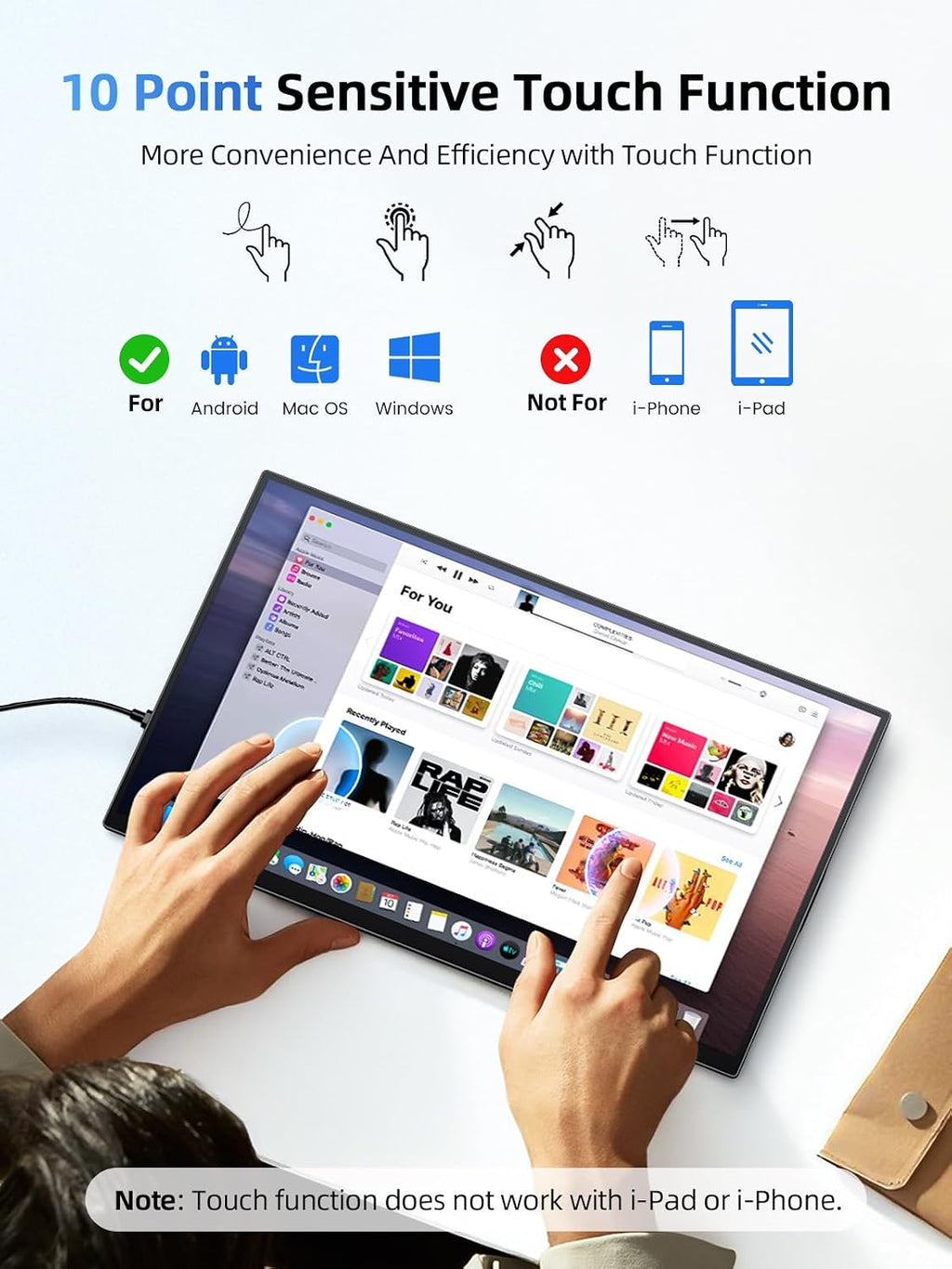 UPERFECT Portable Monitor Touchscreen 15.6 Inch 125% sRGB Travel Monitor Built-in Adjustable Stand, Speaker, VESA Mountable, USB-C HDMI Ultra-Slim Second Screen for Laptop Mac-Book Phone Game Console