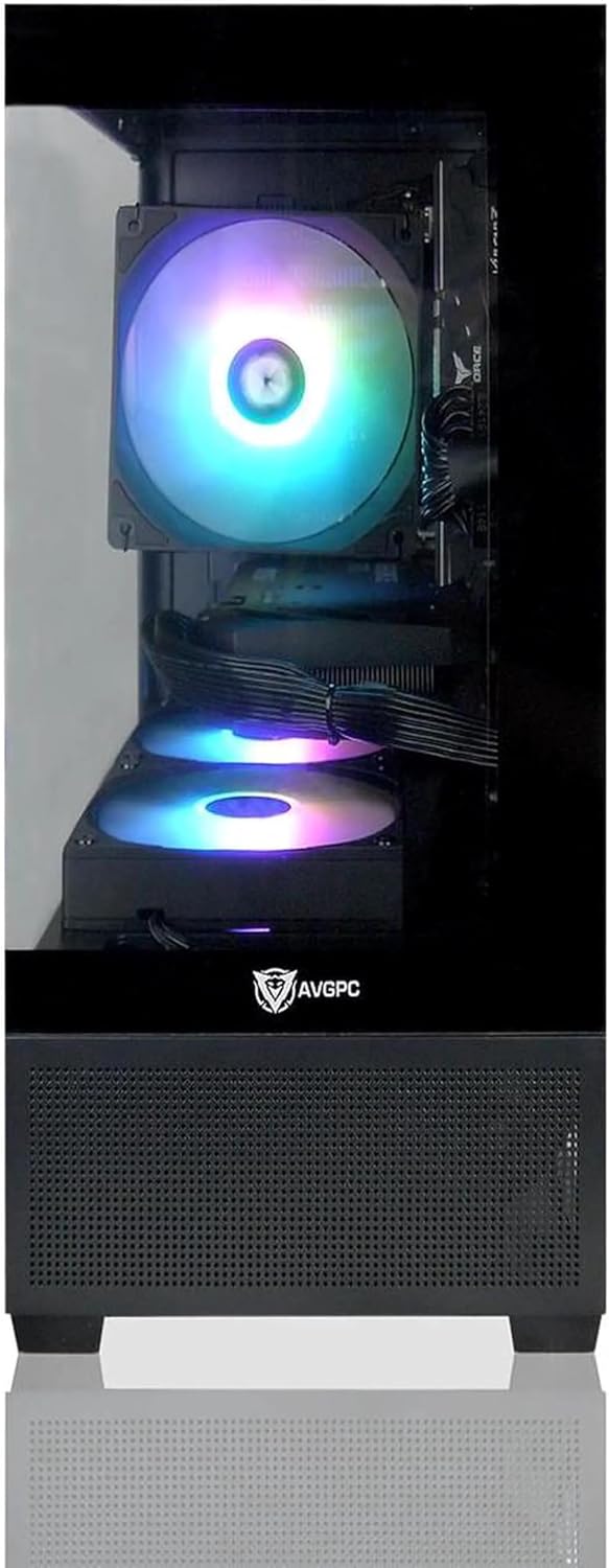 Mini-X Gaming PC - AMD Ryzen 7 5700X 4.6 GHz, Nvidia 5060Ti 16G VRAM, 32GB 3200MHz DDR4 RAM, 1TB NVME M.2 SSD, Hyper 212 Cooler, WiFi/AC, Black Case, Windows 11