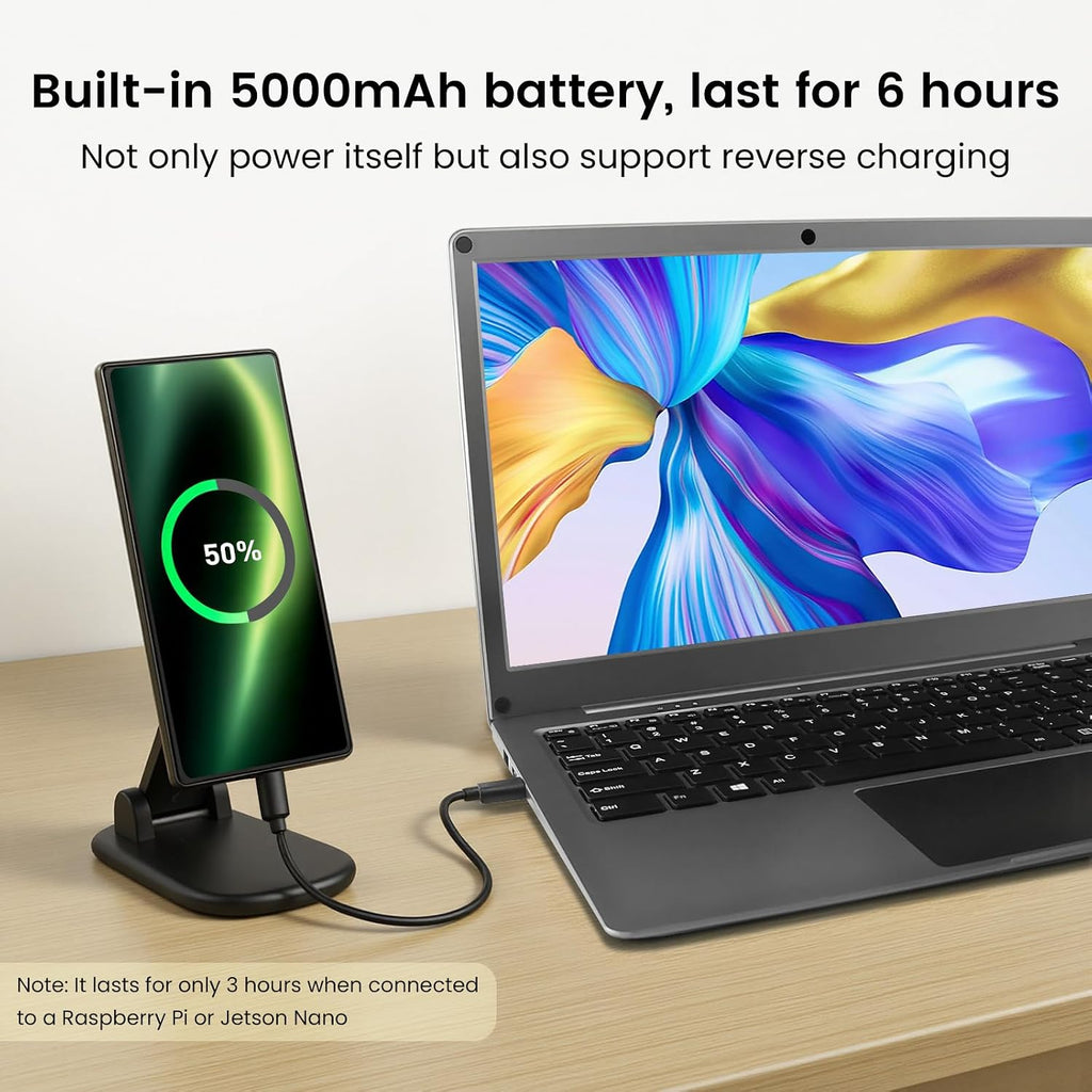 ELECROW 14 Inch Portable Monitor with Keyboard, Lapdock 1080P FHD IPS Display with Built-in Battery, USB C External Computer Monitors Compatible with Raspberry Pi, Phone, Mini PC, Mac, Game Console