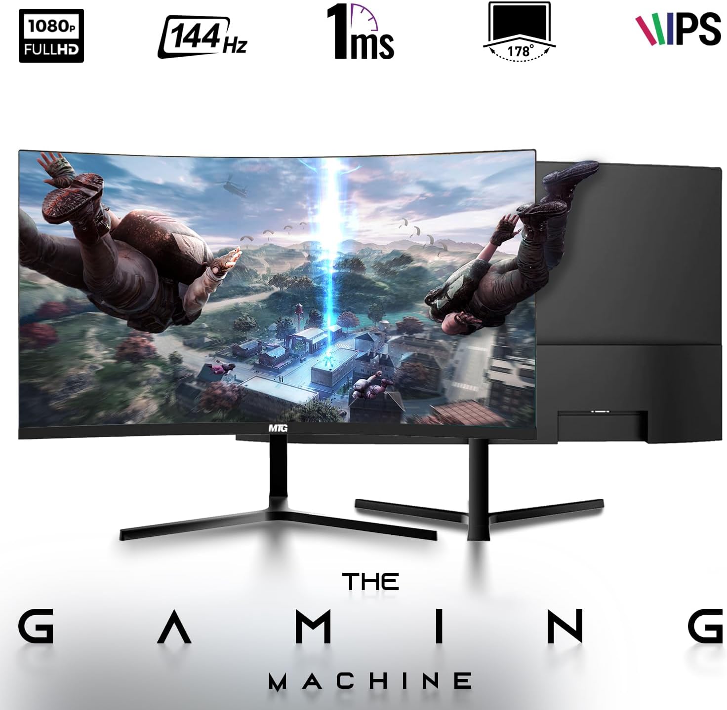 TechMagnet Gaming Desktop PC, Intel i5 4th Gen, Zeus Pro 4, GT 1030 2GB DDR5, 8GB RAM ARGB, 256GB SSD, MTG 24 Inch Curved Monitor, RGB Kit, Windows 11 (Renewed)