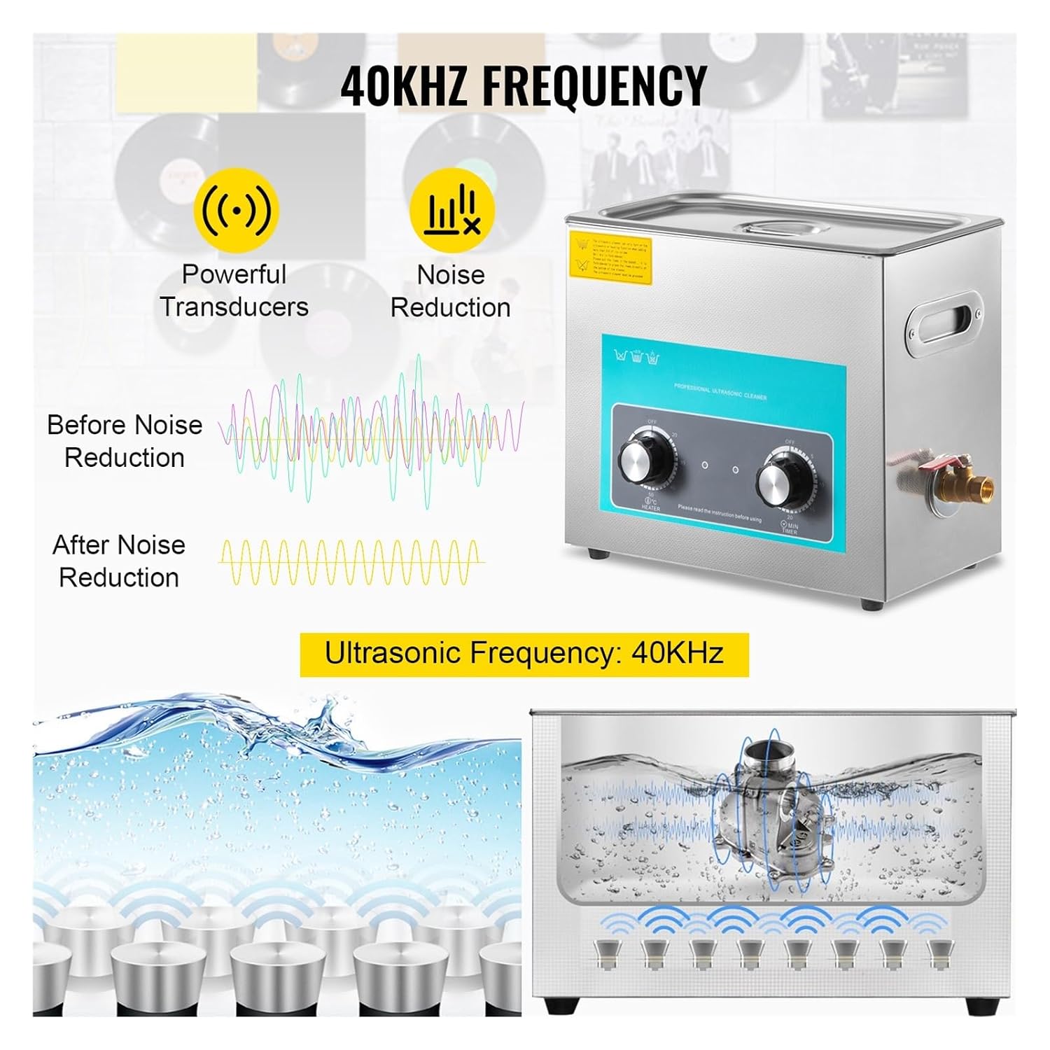Ultrasonic Cleaners, 6L Electric Ultrasonic Cleaner Portable Washing Machine Lave-Dishes Ultrasound Home Appliance