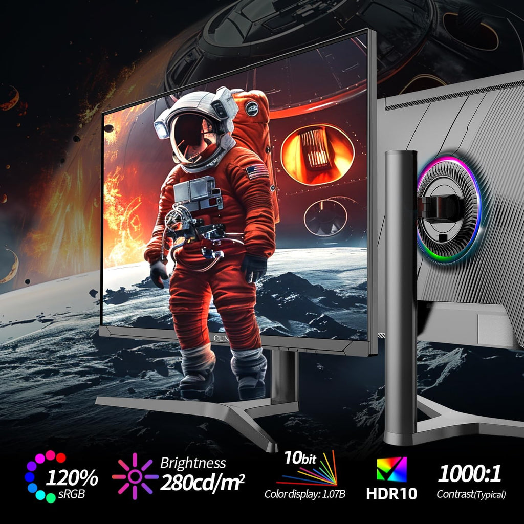 CUNPU 32 Inch 4K 144Hz Gaming Monitor, UHD Fast IPS Panel, 1ms GTG, sRGB 120%, Freesync & G-Sync, DisplayPort, HDMI 2.1, Built-in Dual Speakers, Support PS5 120Hz VRR, VESA, Height/Vertical Adjustment