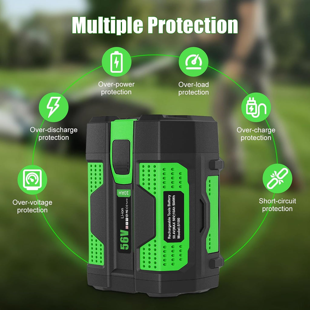 56V 10.0Ah Replacement for EGO 56V Battery Compatible with EGO 56V Battery BA2800 BA2800T BA4200 BA4200T BA1400 BA1400T BA5600T Cordless Power Tool