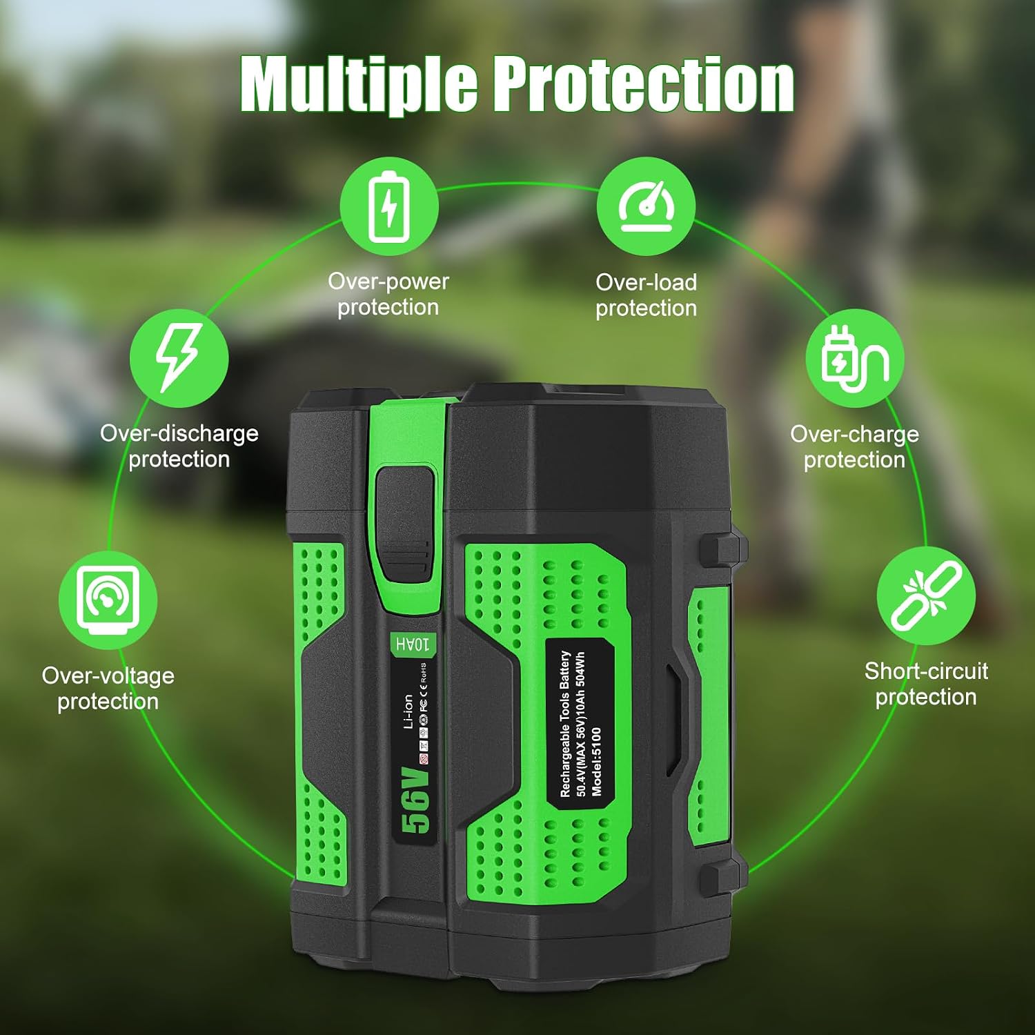 56V 10.0Ah Replacement for EGO 56V Battery Compatible with EGO 56V Battery BA2800 BA2800T BA4200 BA4200T BA1400 BA1400T BA5600T Cordless Power Tool