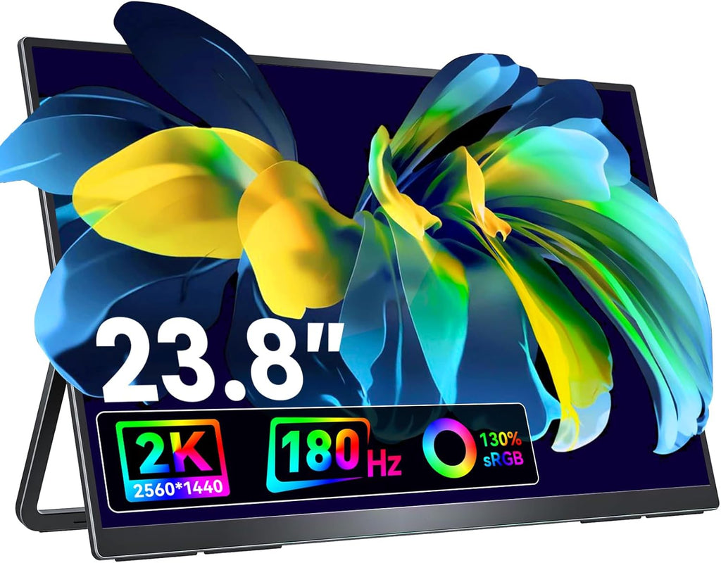 VisionOwl Portable Monitor for Laptop, IPS USB-C HDMI Travel Second Monitor for MacBook Pro Air, PC, PS5, Xbox, Portable Second Screen, Built-in Kickstand, Speakers, VESA Mountable, 23.8 Inch