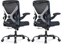 Ergonomic Office Chair - X-Shaped Computer Desk Chairs Comfy, Mesh High-Back Gaming Chair with Adjustable Lumbar Support, Executive Task Chair for Adults, Comfortable for Long Hours, Black, Pack of 2