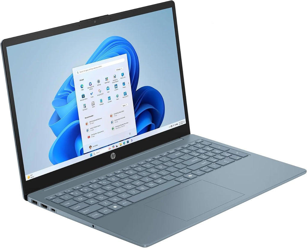 HP 15 Laptop (1 Year Microsoft Office 365 Included), 15.6' HD Display, Intel Quad-Core N200 Processor, 8GB RAM, 128GB Storage, Wi-Fi 6, Webcam, HDMI, Numeric Keypad, Windows 11 Home (Moonlight Blue)