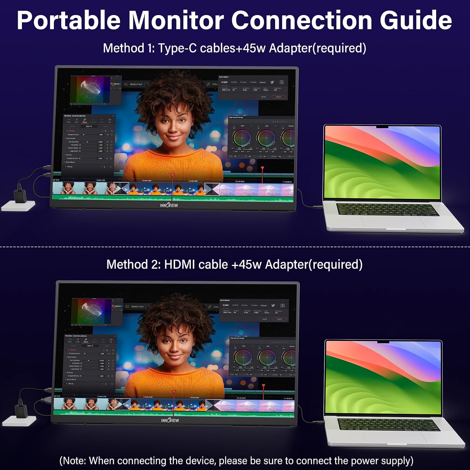 2K 180Hz Portable Gaming Monitor, 23.8' 2560x1440 QHD Fast IPS ∆E<2 100% sRGB Portable Monitor w/180° Adjustable Stand Type-C HDMI Eye Care External Second Screen for Laptop Phone PS4 PS5 Switch Xbox