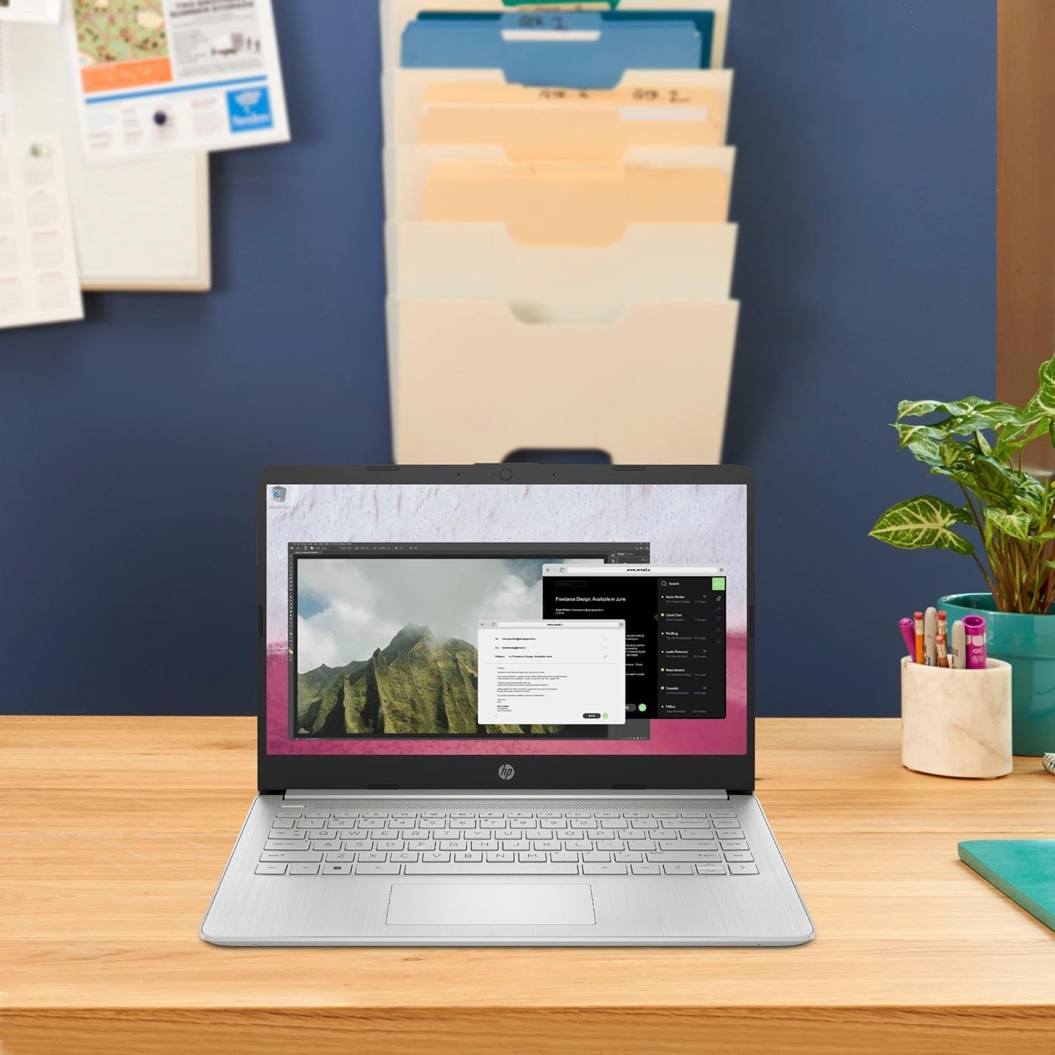 HP 14 Laptop (14' HD, Intel Celeron N4120, 4GB RAM, 256GB Storage (128GB eMMC + 128GB SD Card)) School & Business, 11-Hour Battery Life, 1-Year Office 365, Win 11 Home S w/AI Copilot, Silver
