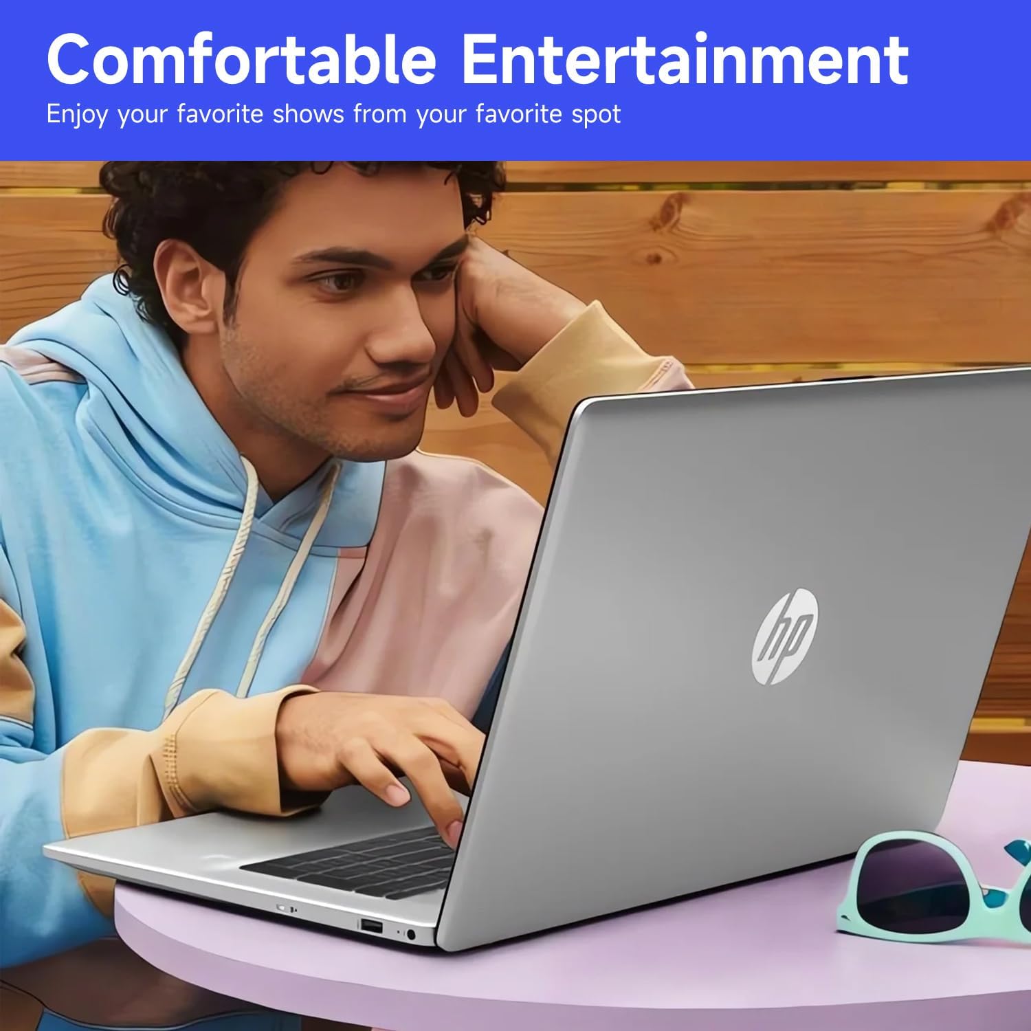 HP Premium 17.3' Touchscreen Laptop, 8-Cores Intel Core i3-N305, 16GB RAM, 128GB eMMC + 1TB SSD, MS Copilot, Office 365 for the Web, Webcam w/Privacy Shutter, Wi-Fi 6, Windows 11, Silver