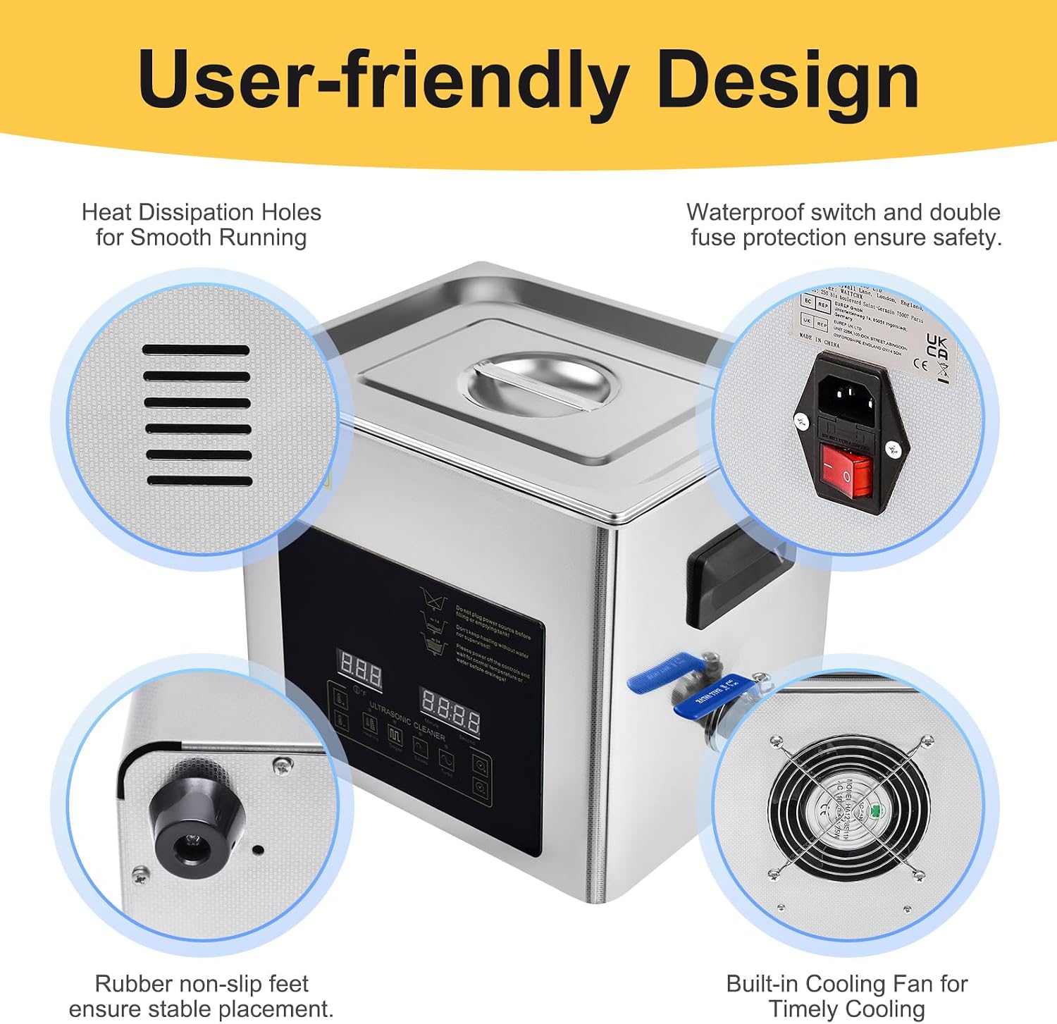 30L Ultrasonic Cleaning Machine,28/40khz Dual Frequency Ultrasonic Washing Machine,0-176℉ Adjustment Instrument Cleaner for Jewelry Glasses (10L)