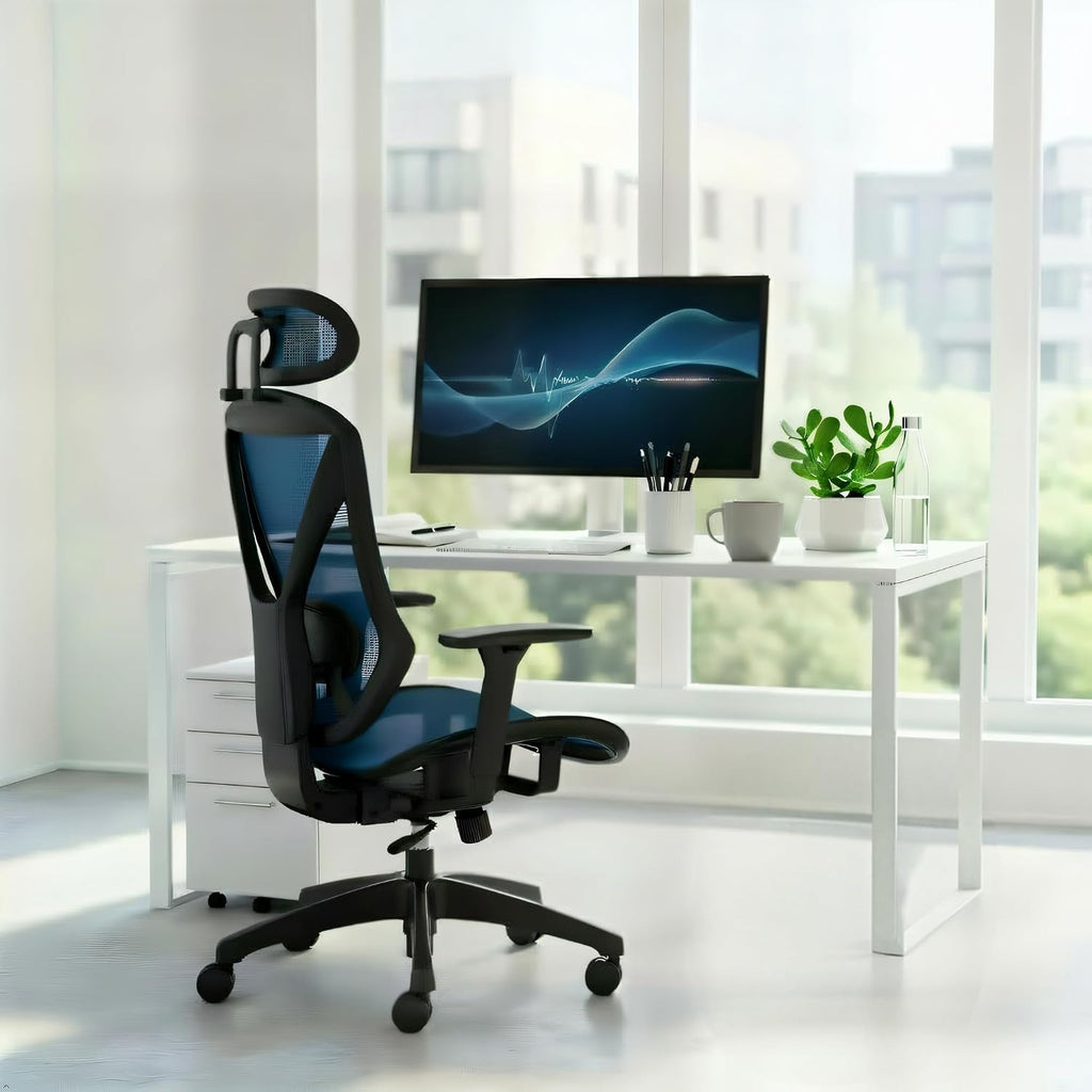 STAPLES Ergonomic Task Chair, Mesh, Ergonomic, Lumbar Support, Blue