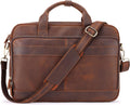 Jack&Chris Full Grain Leather Briefcase for Men, Business Messenger Bag Laptop Bag Attache Case, Fits 15.6 Inch Laptop