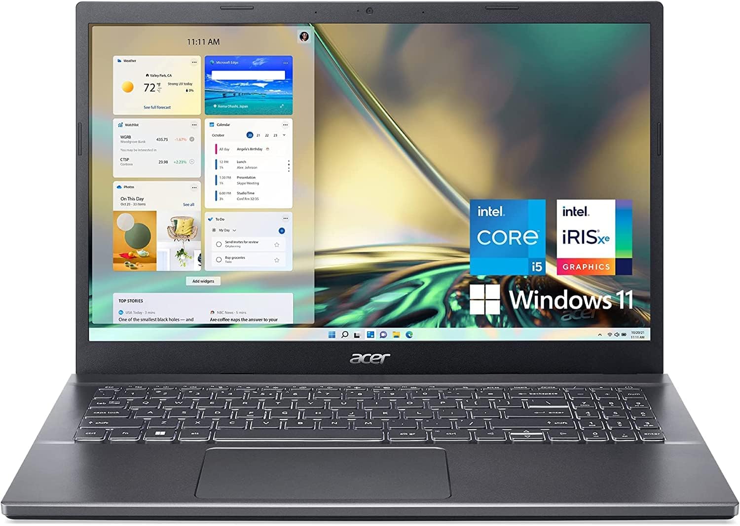 Acer Aspire 5 Personal Laptop, 2025, 15.6' 1920x1080, Intel-12 Core i5-1240P, NVIDIA GeForce RTX 2050, 16GB DDR4, 512GB SSD, Win11 Pro, Backlit KB, Wi-Fi 6, BT 5.1, Thunderbolt 4, 720p Camera, Gray