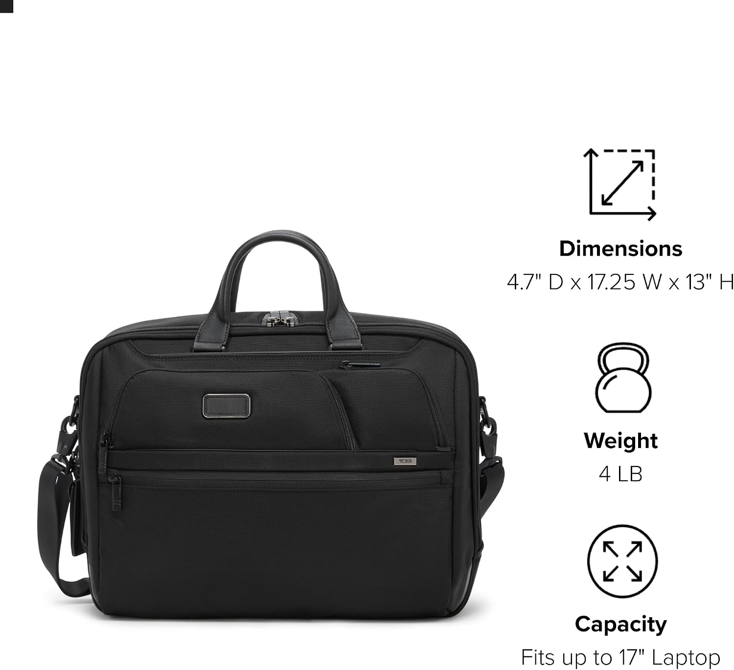 TUMI - Alpha Large 17' Laptop Briefcase - Professional Briefcase for Commute or Travel - Padded Compartment Fits 17' Screen