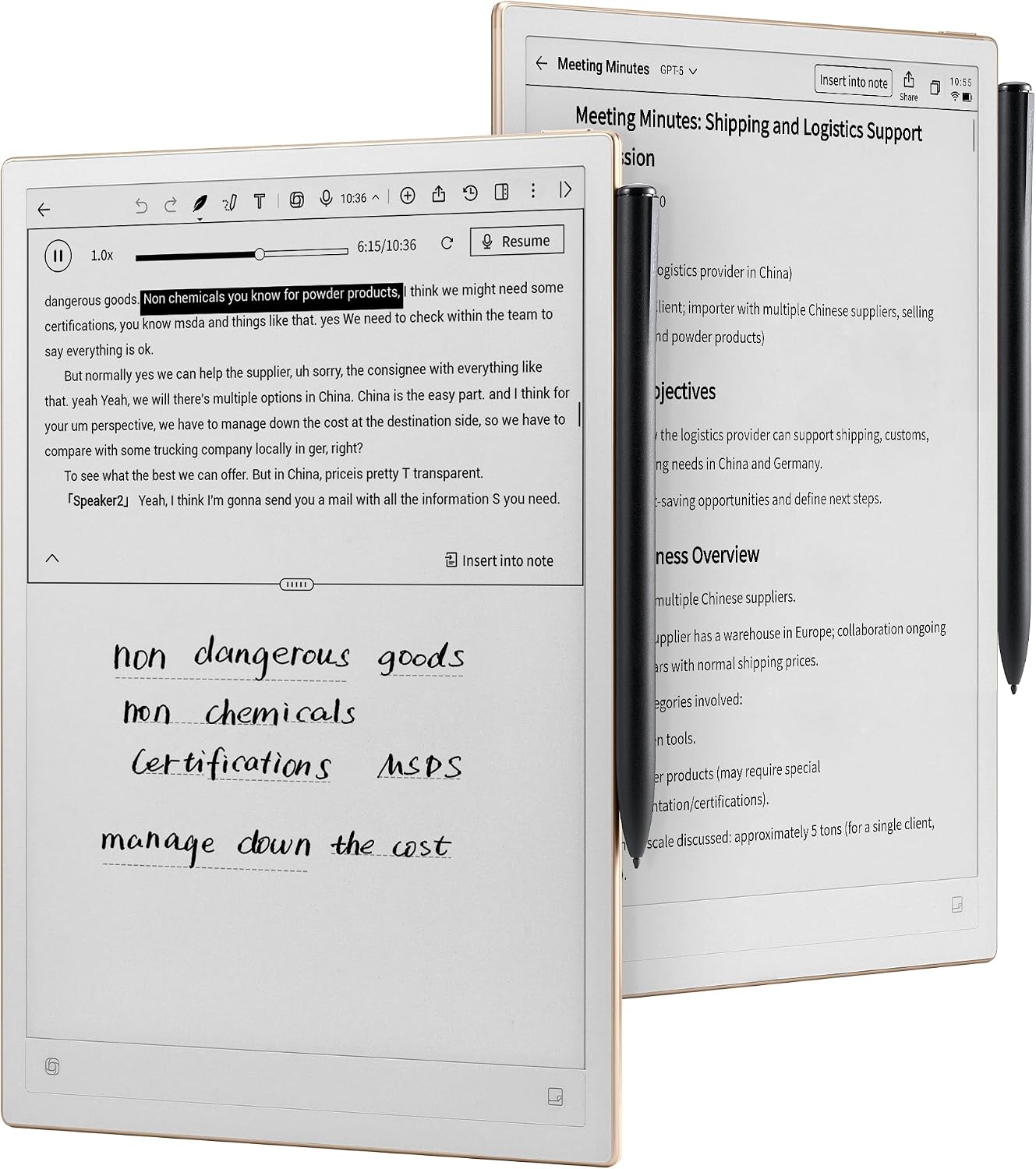 iflytek AINOTE 2, 10.65' E-Ink Tablet, AI Note Taking Tablet for Meeting, Ultra-Thin 4.2mm Digital Notebook with Voice-to-Text, 16-Language Transcription, Handwritten-to-Text, Ideal for Work&Study