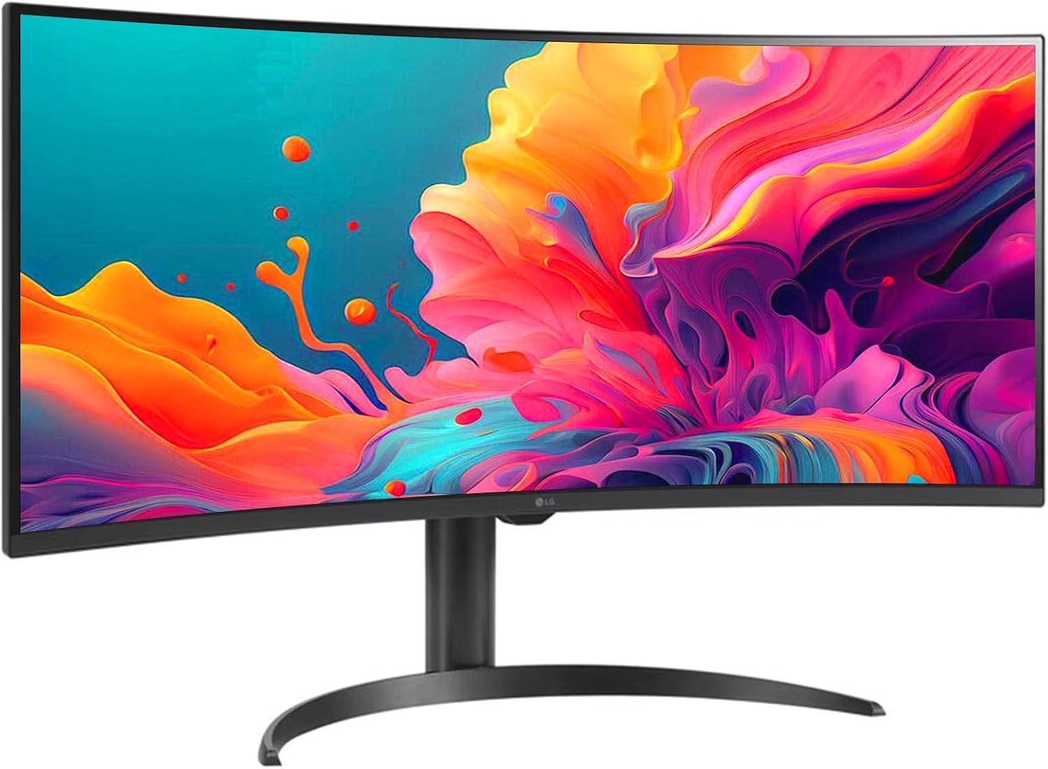 LG 34 Inch WQHD (3440x1440) Curved Smart Monitor, 100Hz, 5ms, HDR10, 99% sRGB, webOS 23, Screen Share, AirPlay 2, Flicker Free, Includes Wireless Screen Mirroring, HDMI, USB-A,Tilt/Height Adjustment