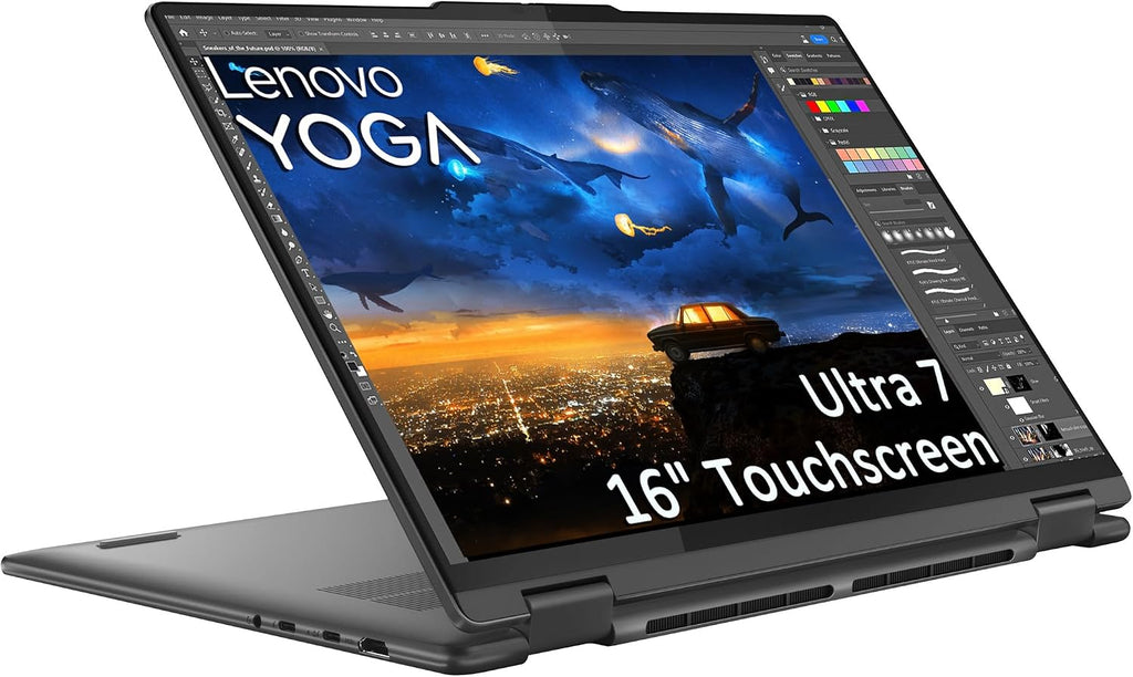 Lenovo Yoga 7i 2-in-1 Business Touchscreen Laptop, 16GB DDR5, 16' FHD+, Intel Core Ultra 7 155U (> i7-1355U), 1080p IR Webcam, FP, Backlit KB, IST Computer Customized 512GB/1TB SSD, Win 11 Home, AI PC