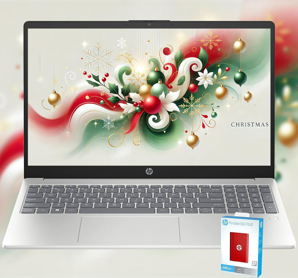 HP Pavilion 15.6' FHD (1920 x 1080) Laptop • Intel Core 8-Core CPU • 32GB RAM • 1TB Storage (512GB SSD + withHP P500 512GB External SSD) • Fast Wi-Fi 6 • Fingerprint Reader • Windows 11